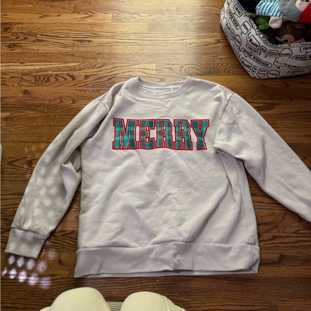 Merry Graphic Sweatshirt - Gray